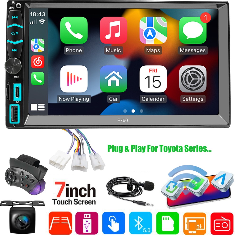 7” Wireless Carplay Android Auto Radio Head Unit For Toyota Tacoma 1998-2004 BT