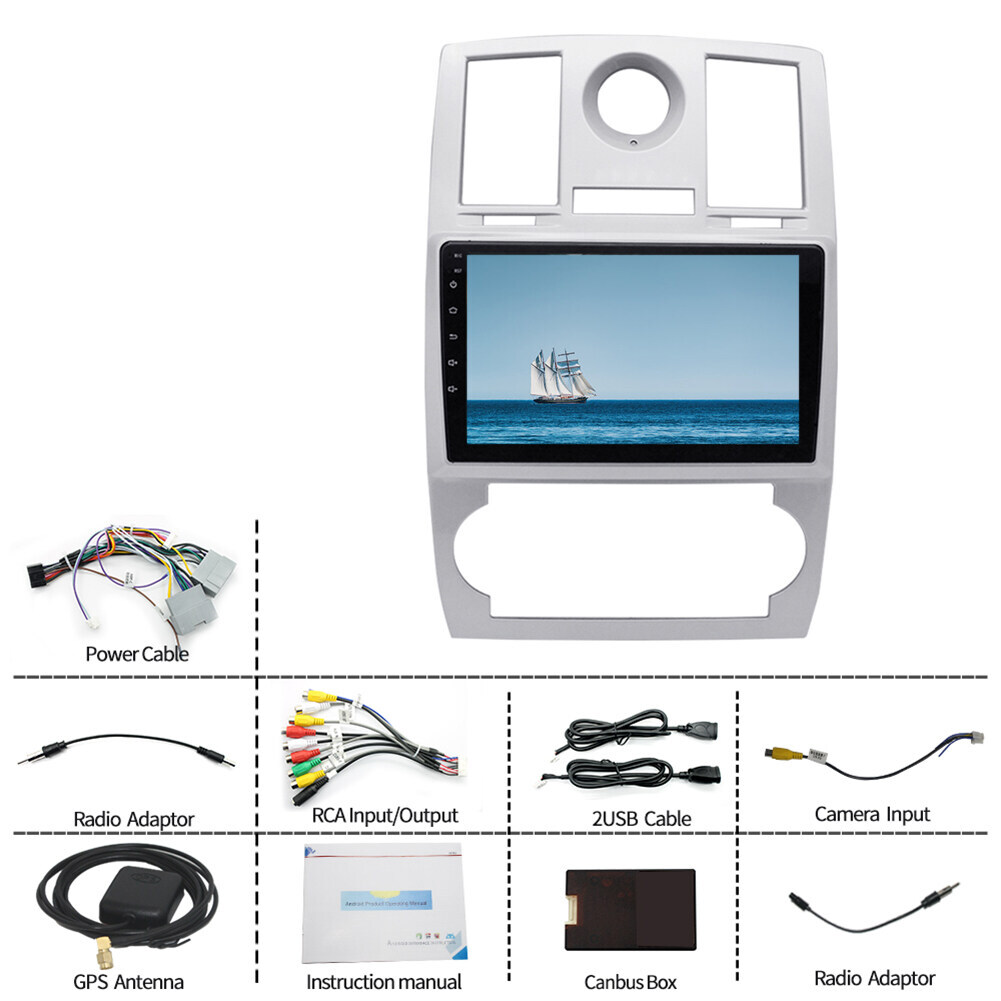 For 2004-2007 Chrysler 300C Android 13.0 CarPlay Car Stereo Radio GPS Navi WiFi