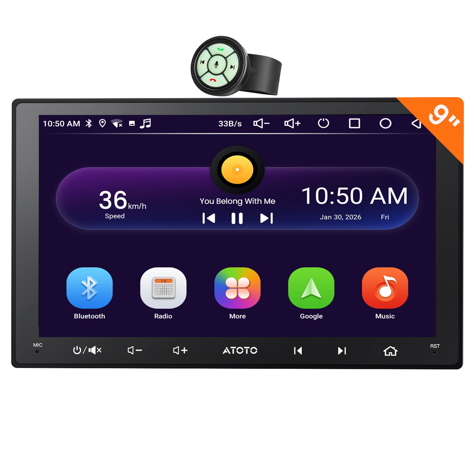 ATOTO 2-Din 9 inch Touchscreen Car Stereo Apple CarPlay GPS Android GenAI Radio