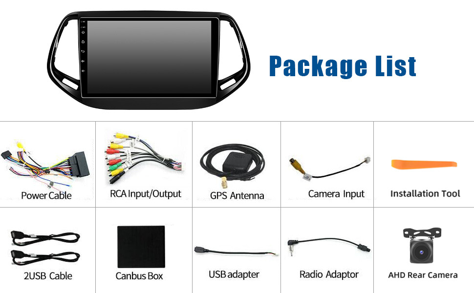 Apple Carplay For Jeep Compass 2017-2020 Android 12 Car Stereo Radio GPS 2+32GB