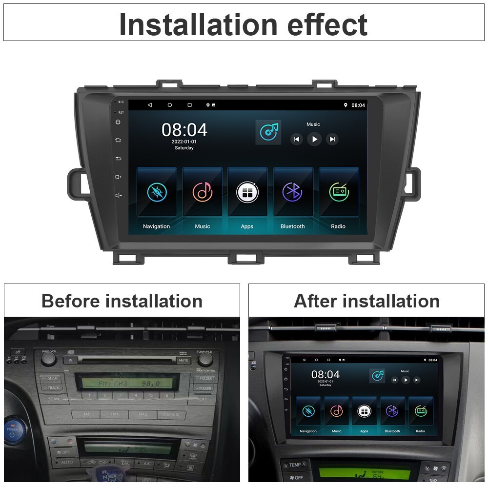 Car Radio Stereo Carplay For 2010-2015 Toyota Prius 4+64G 9in Carplay BT