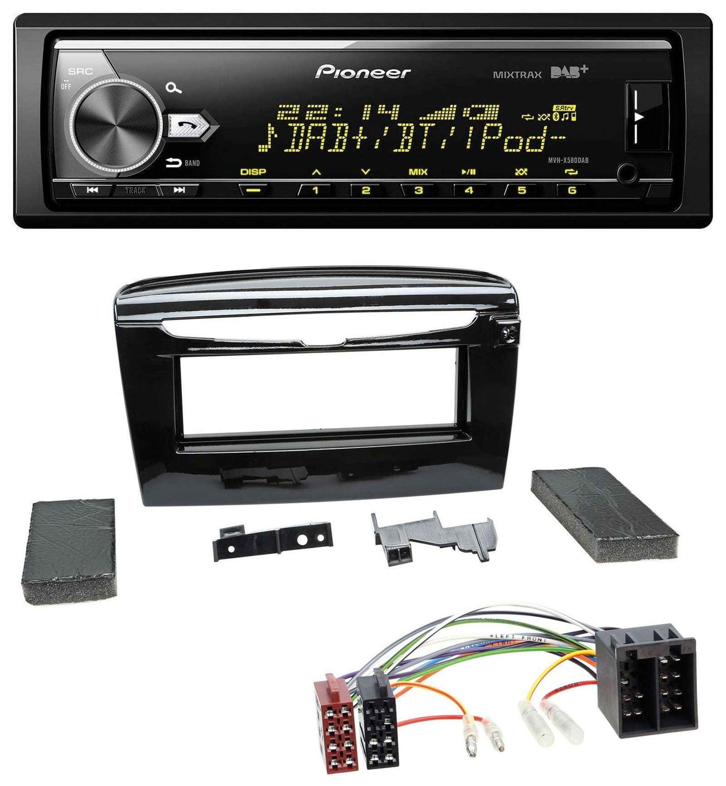 Pioneer Bluetooth USB DAB MP3 Car Stereo for Lancia Y from 12 Gloss Black