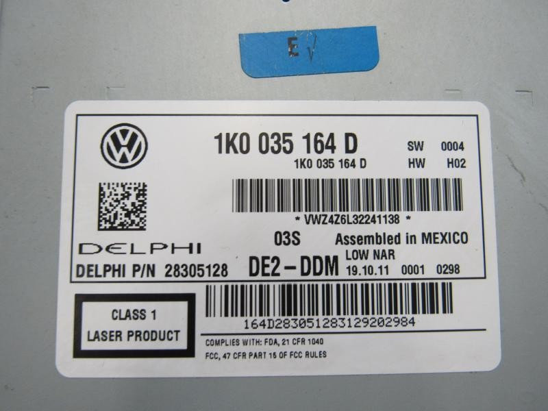2011 2012 2013 2014 JETTA NONE GLI Radio Receiver OEM Part# 1K0035164D