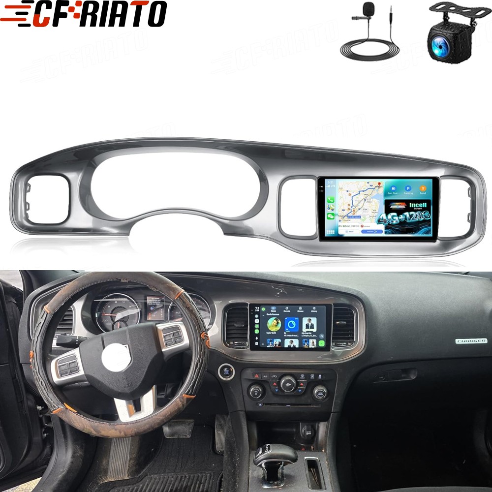 4+128GB Carplay Car Stereo Radio Android 15 GPS Navi For Dodge Charger 2011-2014