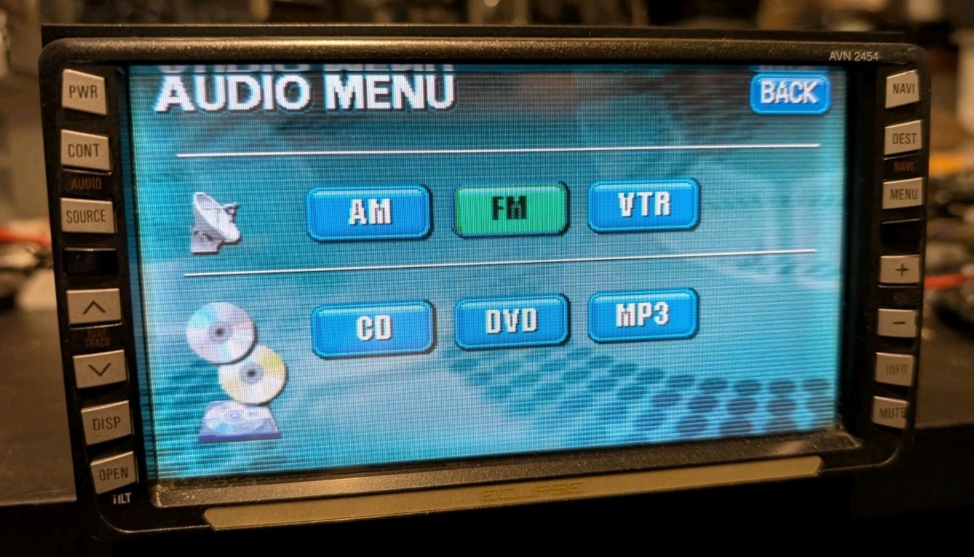 FUJITSU Eclipse TOUCHSCREEN CAR RADIO CD DVD NAV AVN 2454 6.5˝ Tilt – Has Issues