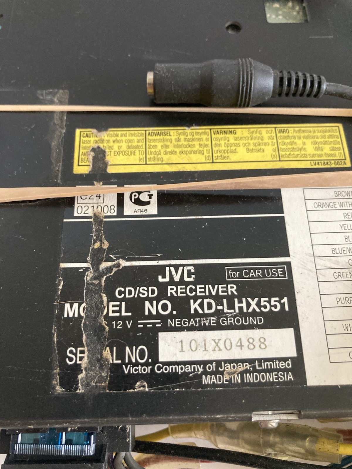 Jvc Kdlhx551 Original Car Radio Receiver ONLY!