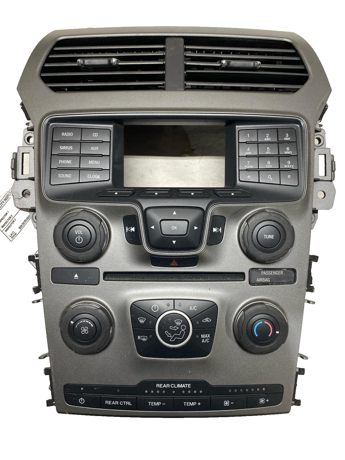 13 FORD EXPLORER Audio & Visual Equip.(radio) CONTROL PANEL ONLY W/ MANUAL AC