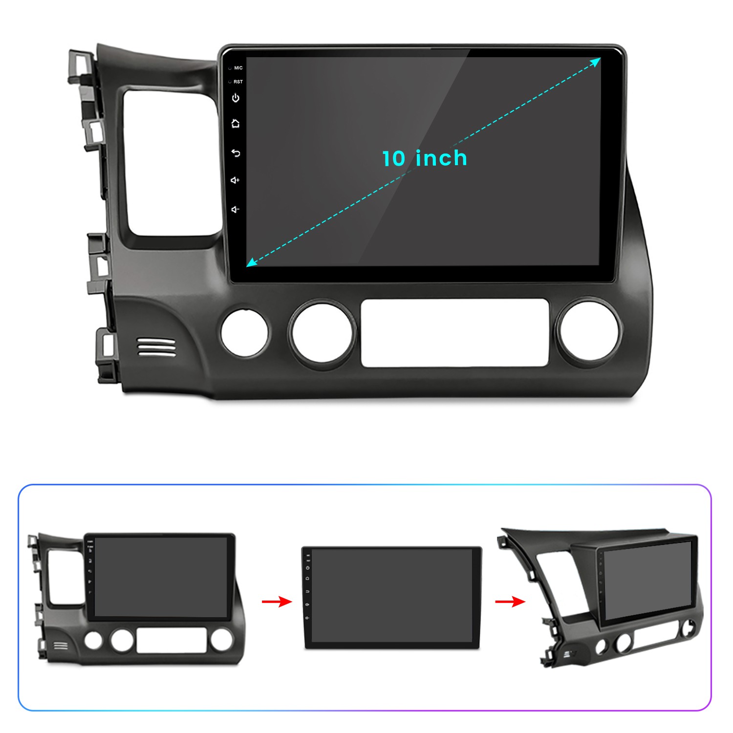 8Core 6+128G Android15 Carplay Car Stereo Radio GPS Navi For Honda Civic 06-2011