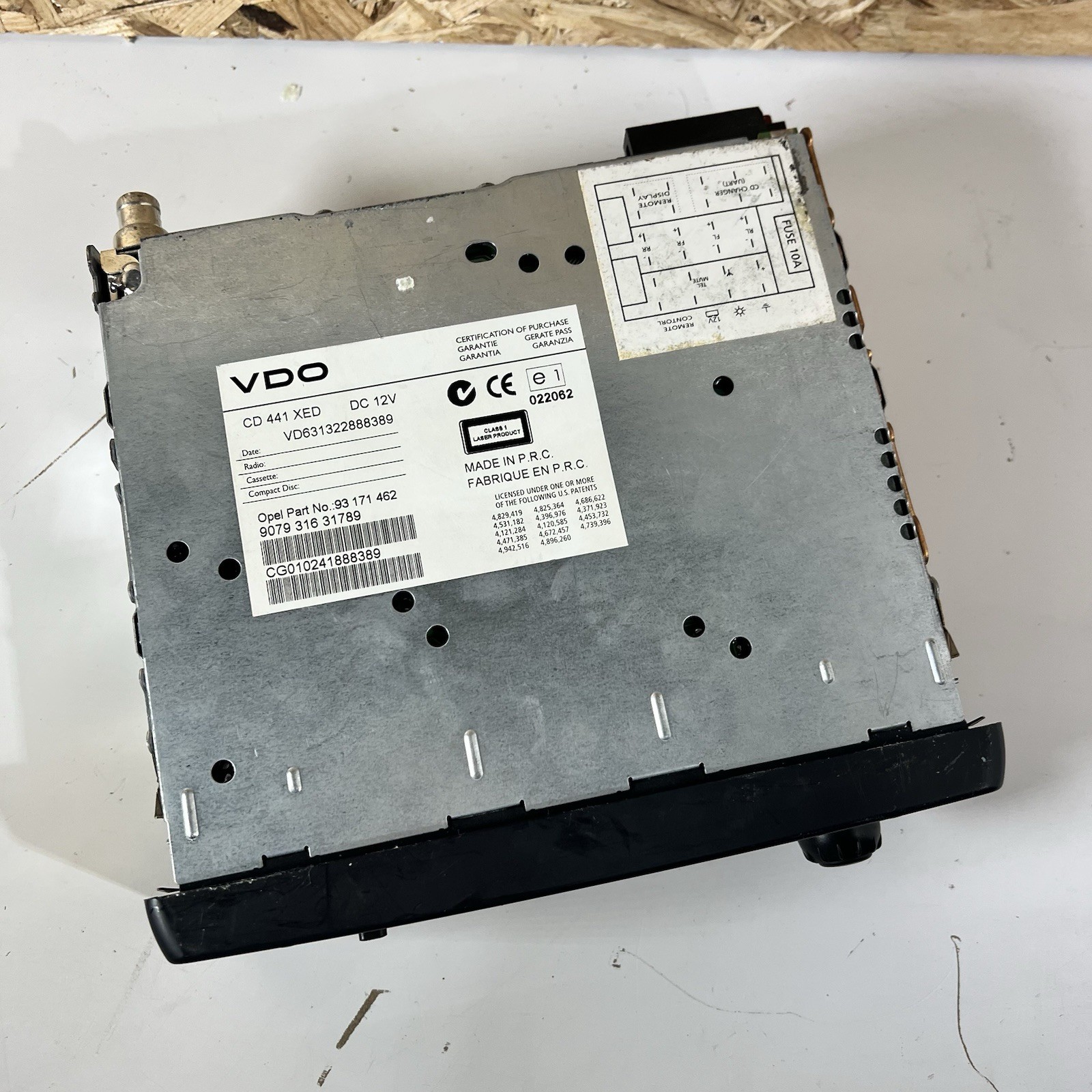 VDO CD PLAYER CD 441 XED Head Unit Tested Working