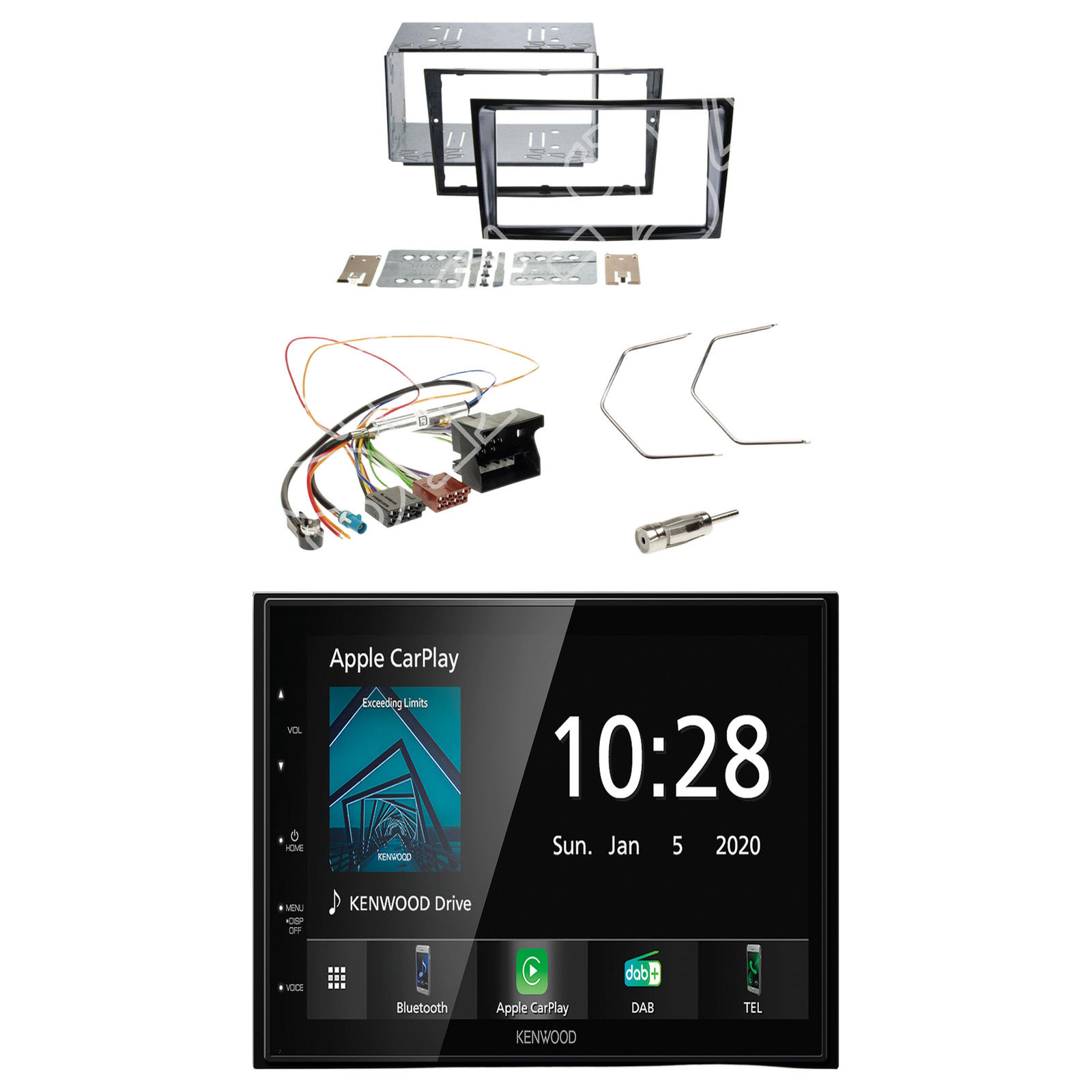 Kenwood DMX5020DABS Radio DAB Bluetooth with installation kit for Opel Astra H