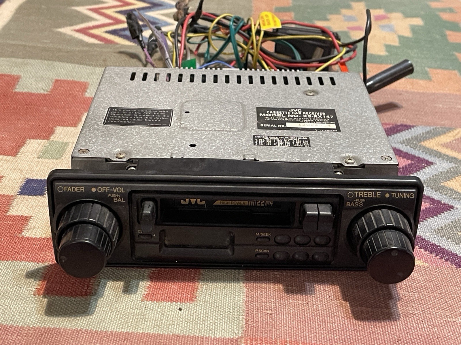 JVC Cassette Player Radio KS-RX147 Vintage AM/FM Car Audio Radio JVC