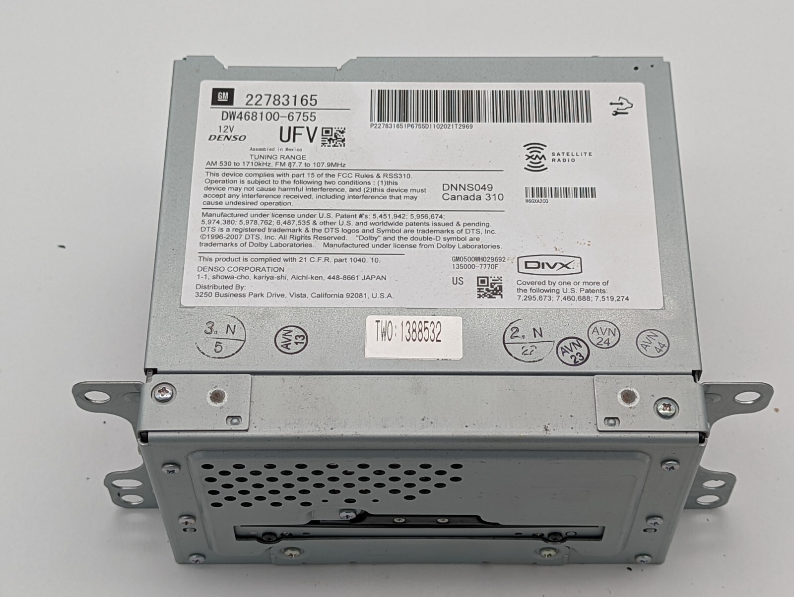 2011 Chevy Chevrolet Volt Radio FM AM DVD MP3 Navigation – 22783165
