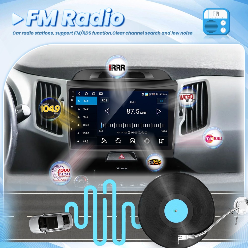 4+64GB Android 15 Carplay Car Stereo Radio For KIA Sportage 2011 2012 2013-2015