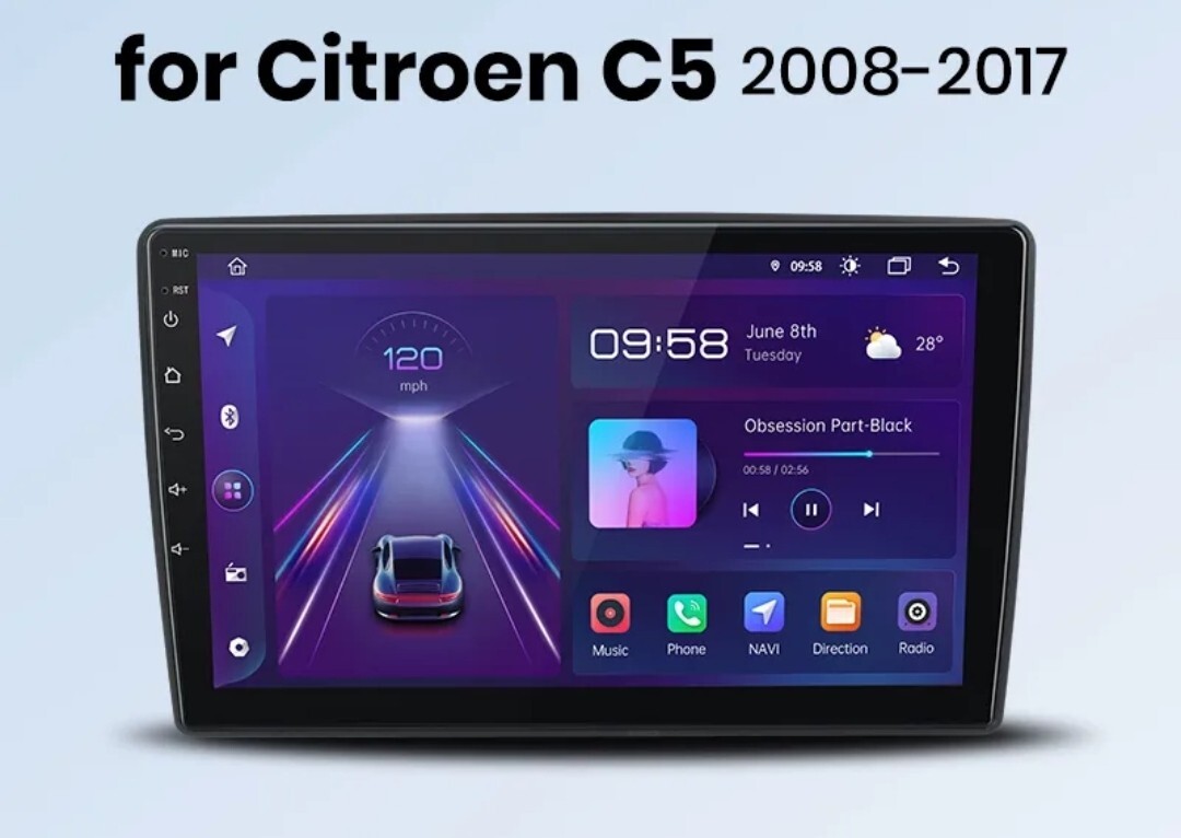 RADIO 2 DIN PER CITROEN C5 BLUETOOTH 10″ USB ANDROID WI-FI GPS CARPLAY 08/17