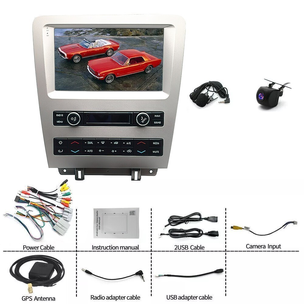 For 2010-2014 Ford Mustang 9″ Android 15 Carplay Car Stereo Radio GPS ISP Screen