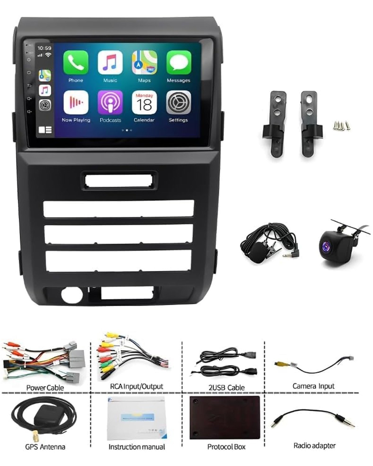 For Ford F150 2009-2014 Apple Carplay 9″ Car Stereo Radio GPS Navi with Camera
