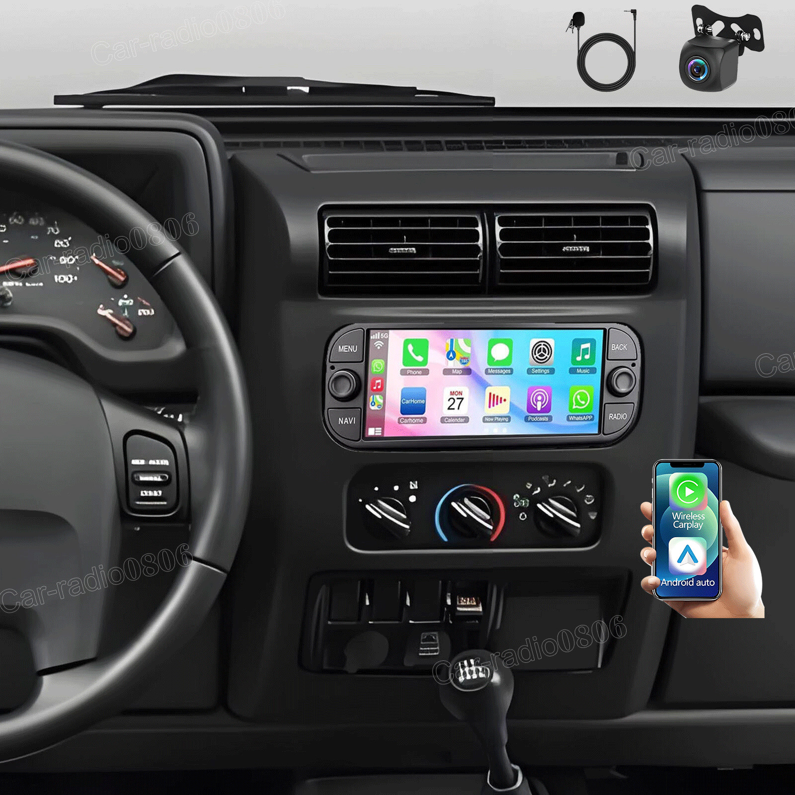 For 2003-2006 Jeep Wrangler 6.86″ Android 13 Carplay Car Stereo Radio GPS Navi
