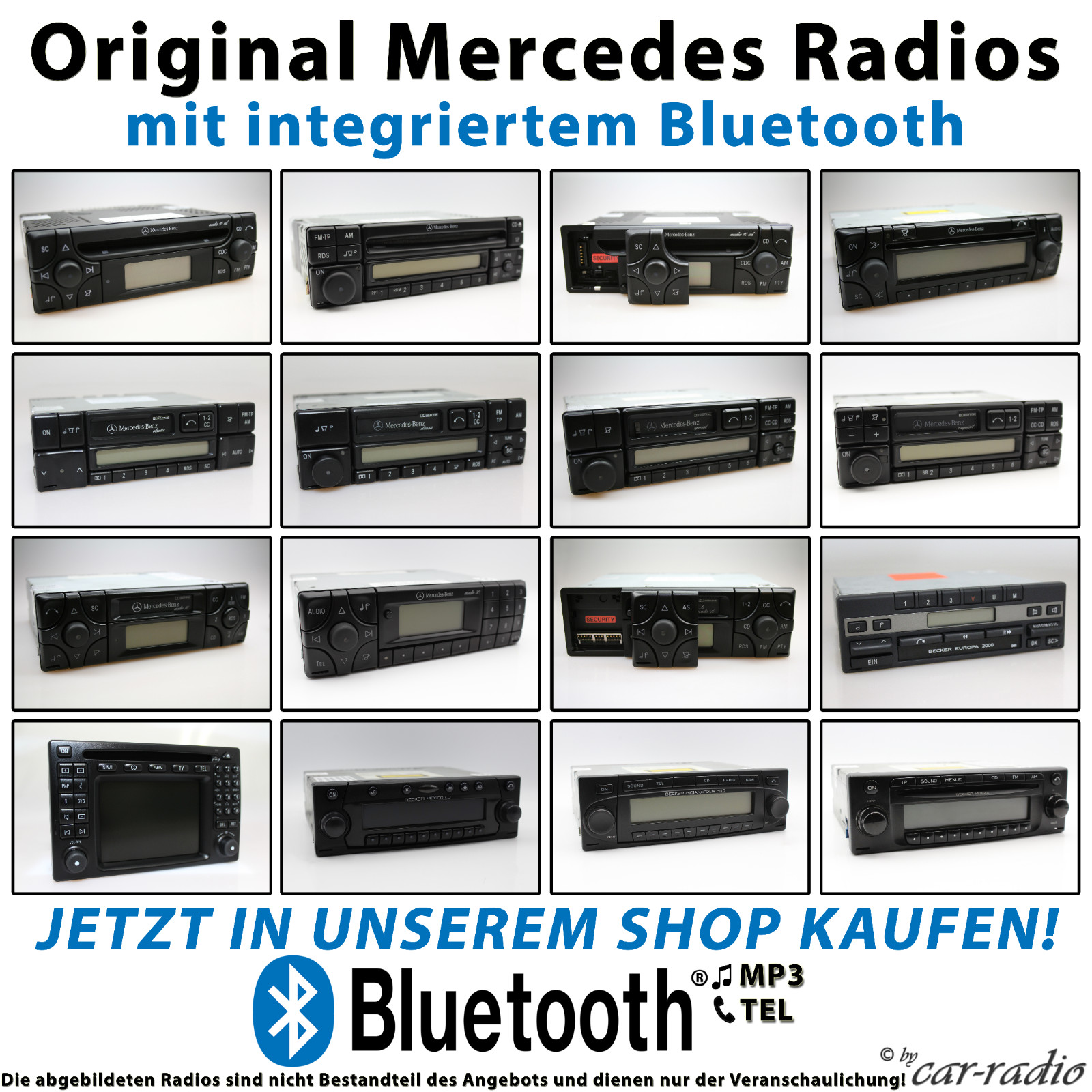 Genuine Mercedes W124 Radio Classic BE2010 Becker Cassette Radio E-Class 1-DIN