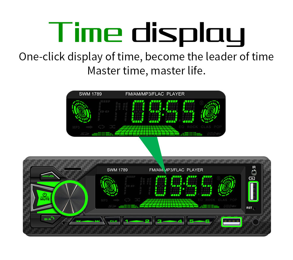 Single Din Car Radio Stereo Bluetooth MP3 Player FM/AM USB/TF/AUX In Head Unit