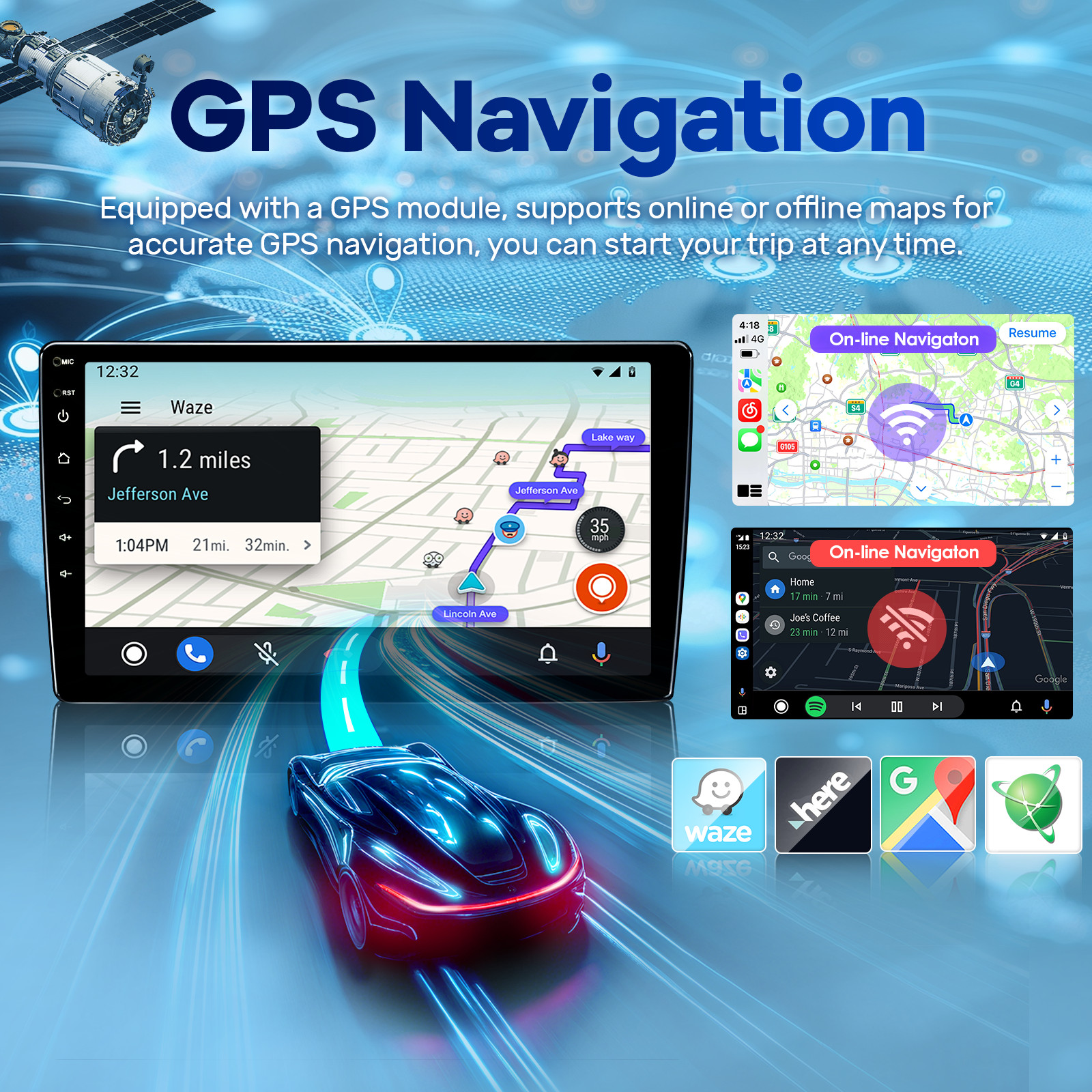 For Honda Accord 7 2003-2007 Android 12 Carplay Car Stereo Radio GPS Navi 4+64GB