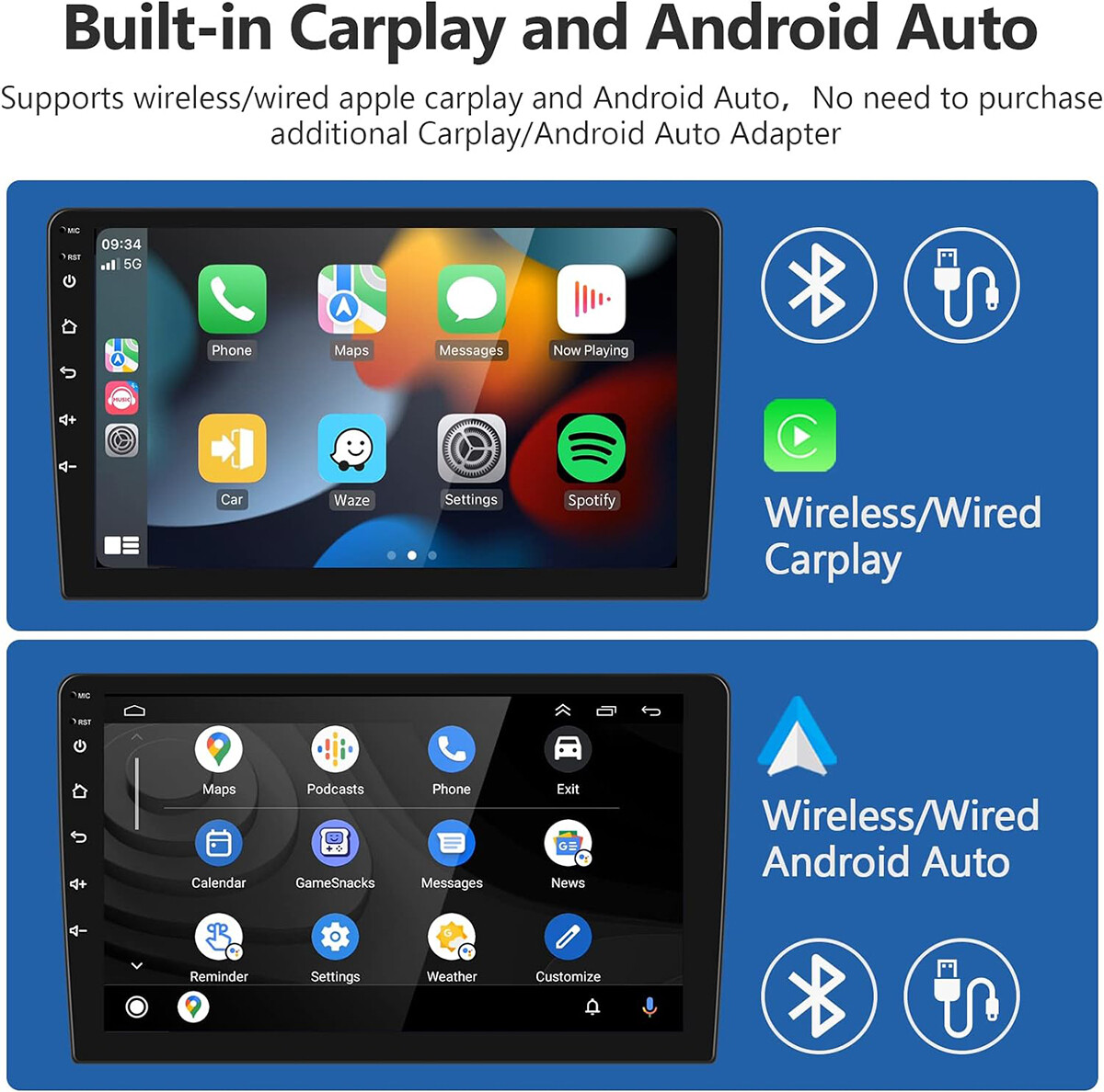 FOR HONDA ACCORD 2008-2012 ANDROID AUTO APPLE CARPLAY CAR STEREO GPS NAVI RADIO