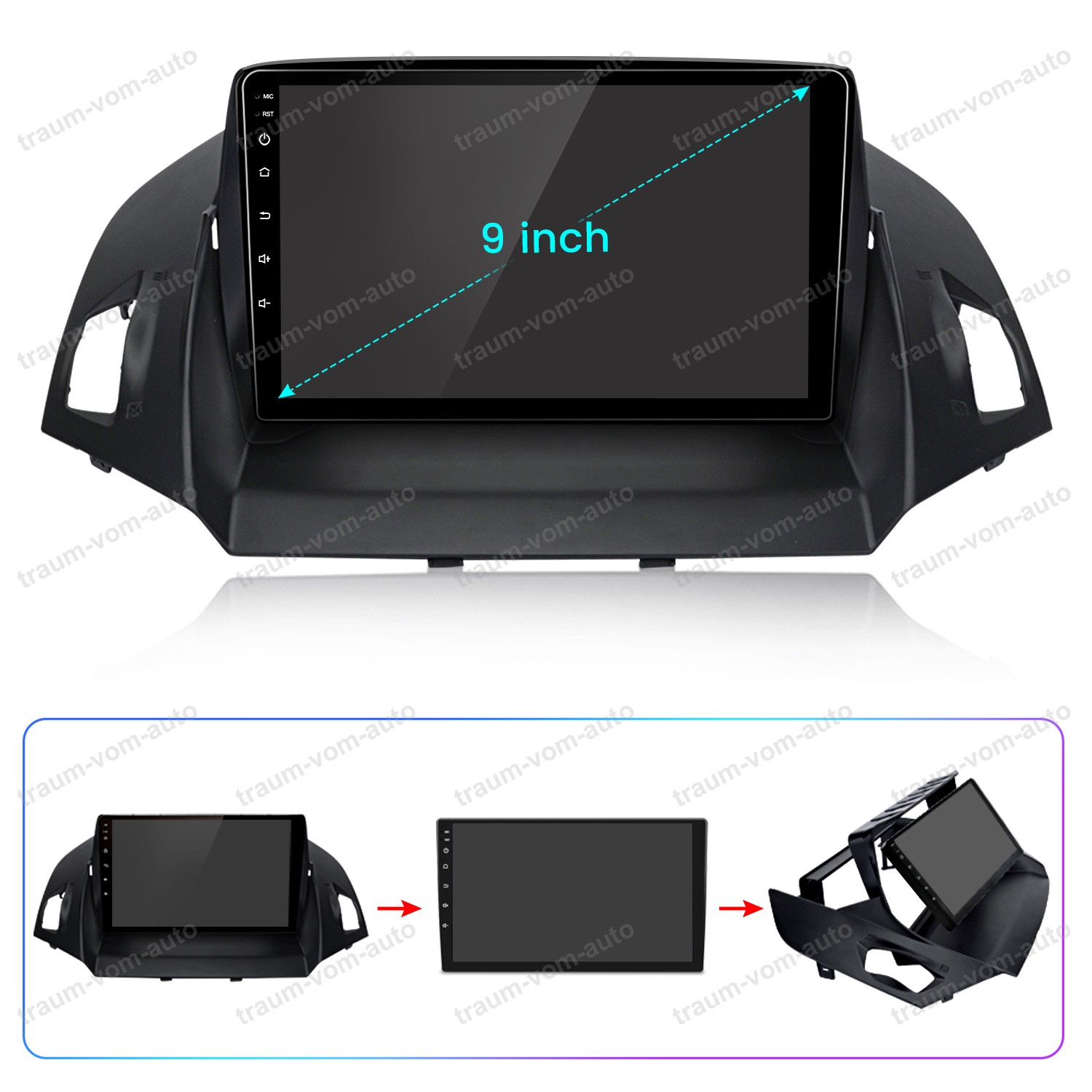 For Ford Escape 2013-2017 Apple Carplay Stereo Radio Android14 GPS WIFI 64GB DSP