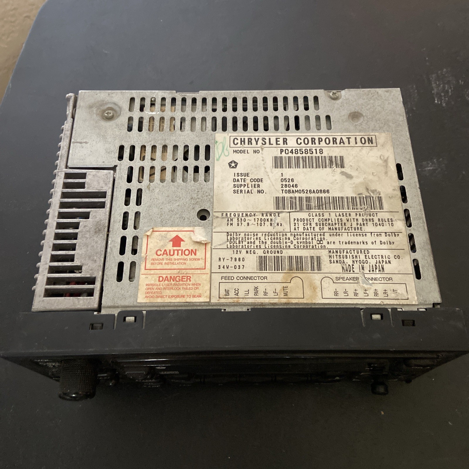 Chrysler Dodge Jeep OEM Radio P04858518 AM FM CD Cassette Mopar 1994-2003 DIN
