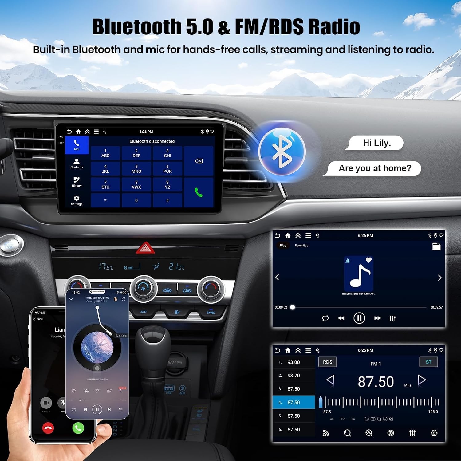 SIXTOP 4G+64G Android Car Stereo for Hyundai Elantra 2019 2020 Wireless CarPl…