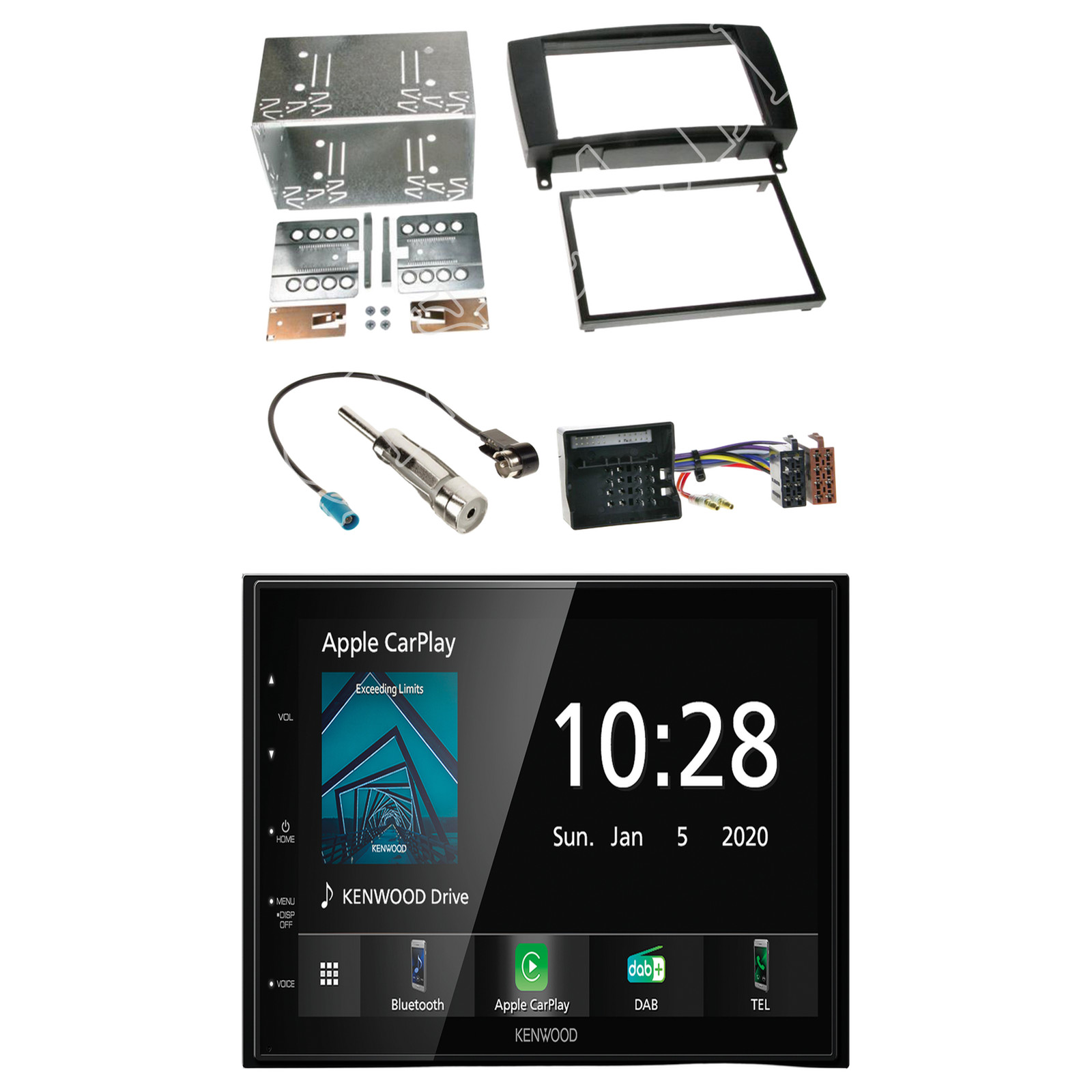 Kenwood DMX5020DABS Radio DAB Bluetooth with installation kit for Mercedes SLK (R171)