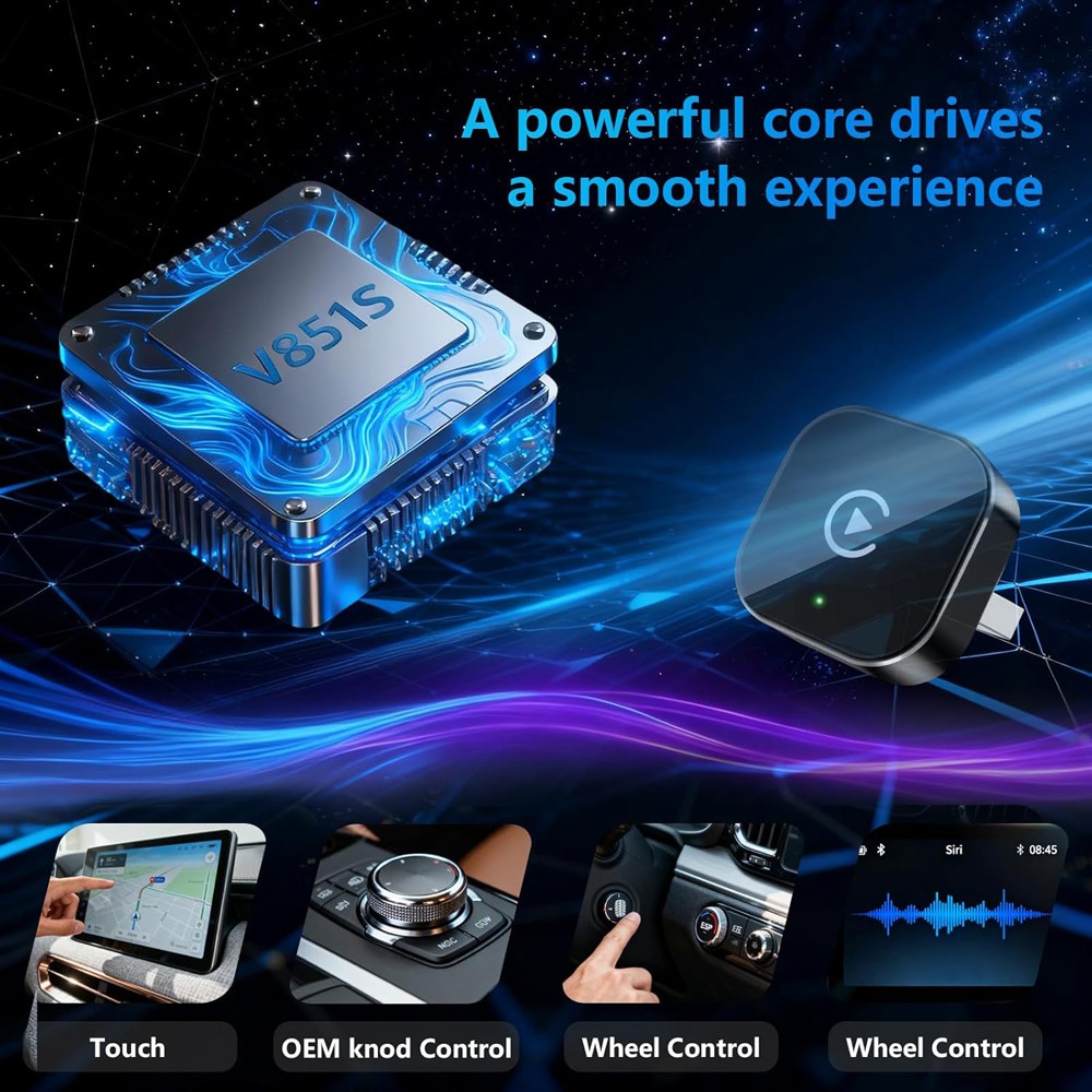 2026 USB Wireless CarPlay Adapter For iPhone Apple Wireless Dongle Plug ＆ Play