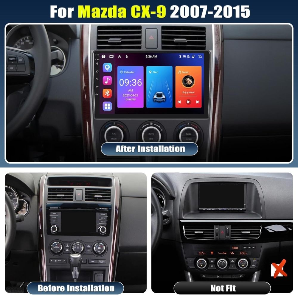 Apple Player For Mazda CX-9 2007-2015 Carplay Android 15 GPS BT Car Radio Stereo