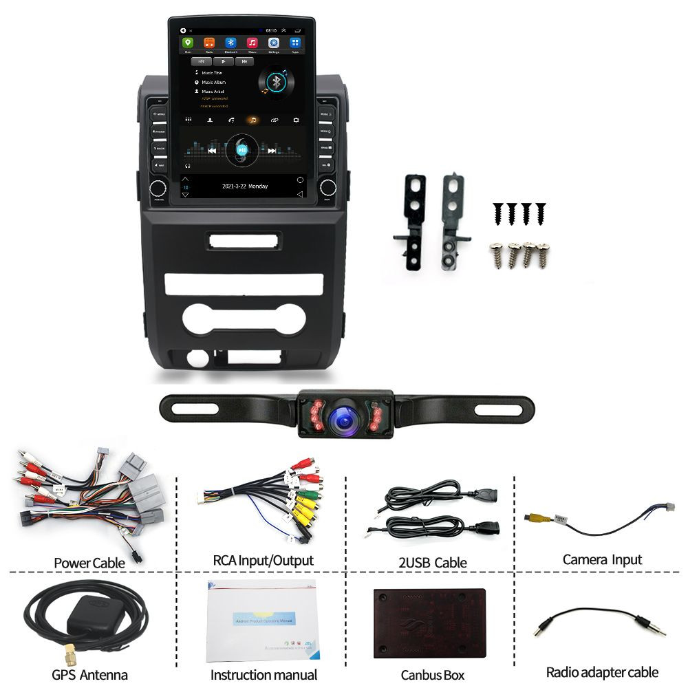 Android 13 Wifi Carplay GPS Stereo Radio Head Unit For Ford F-150 F150 2009-2014