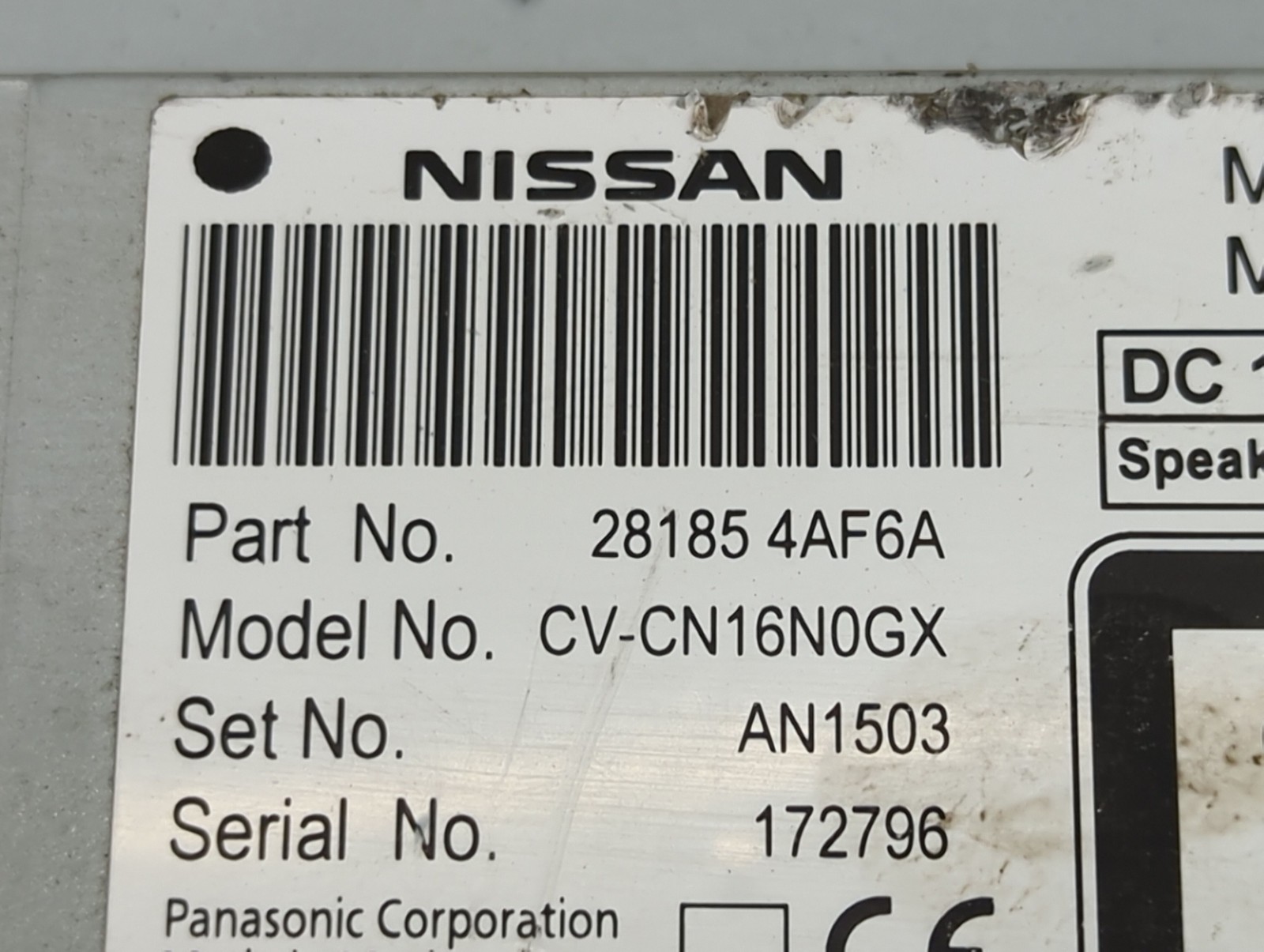 2017-2019 Nissan Sentra Am Fm Cd Player Radio Receiver NCW7B