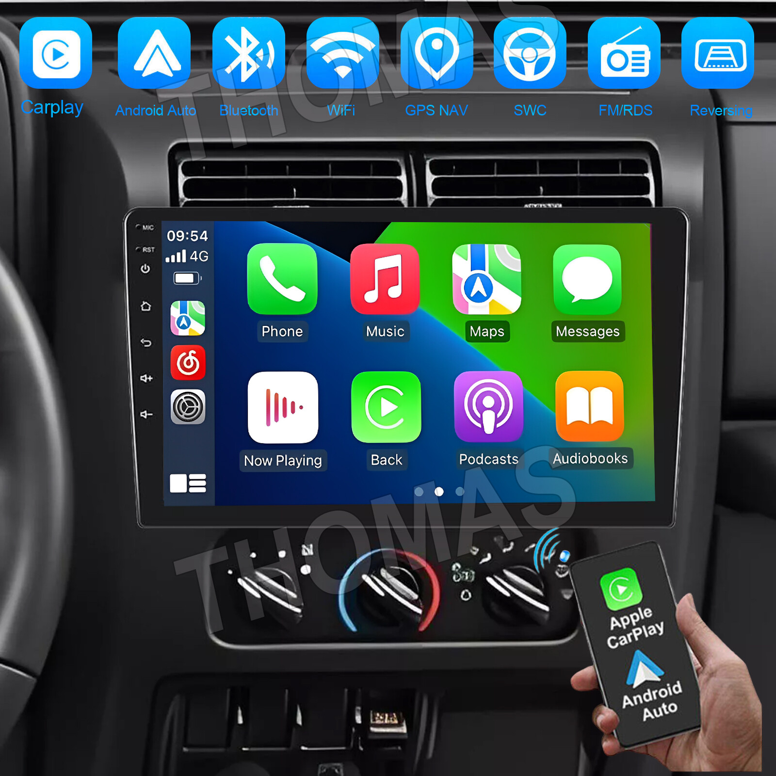 Car Radio Stereo For 2003-2006 Jeep Wrangler TJ Carplay Android 13 GPS Nav