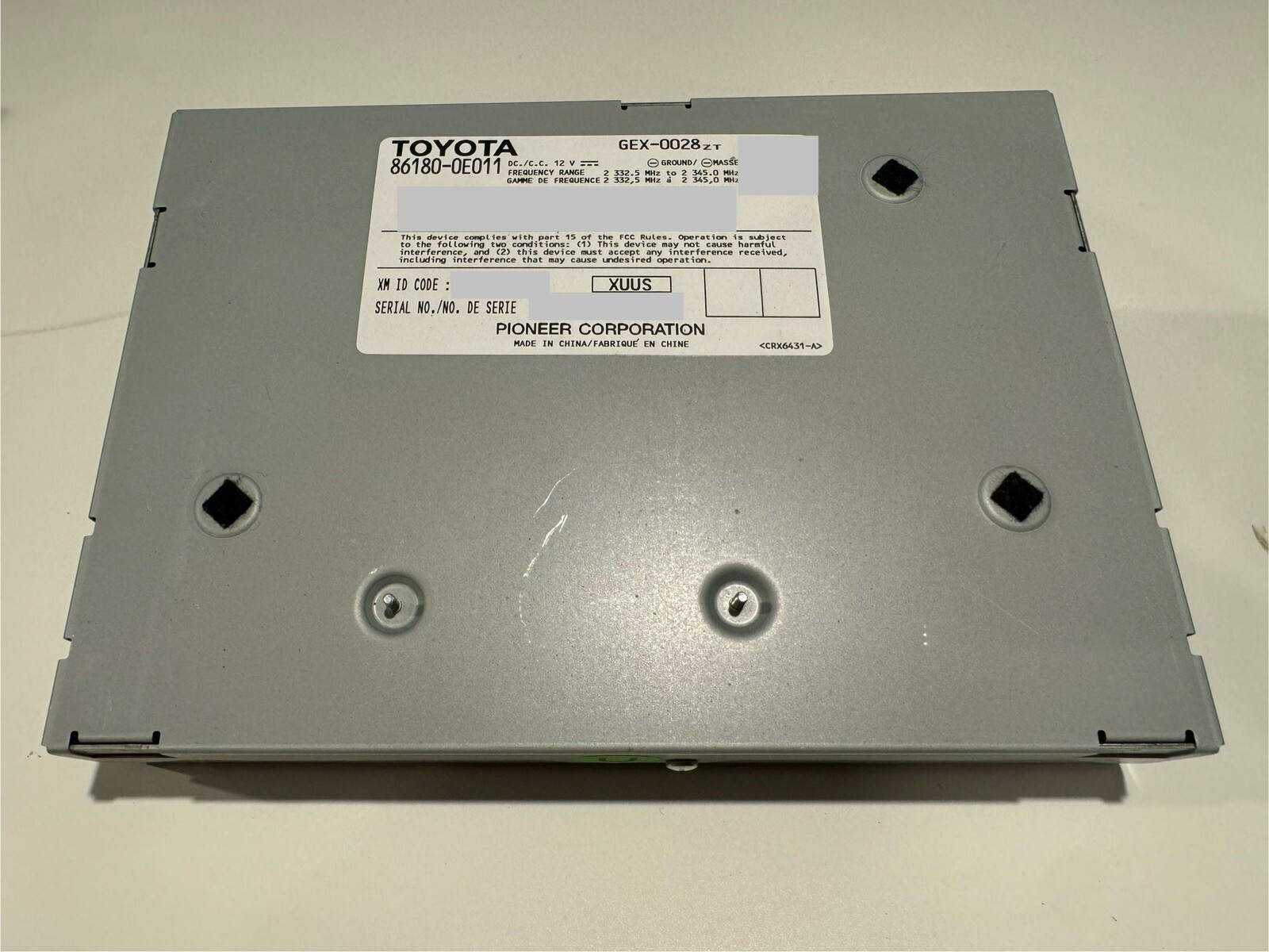 Toyota 86180-0E011 Pioneer GEX-0028 Sienna XM Unit Stereo Component Tuner Assy.