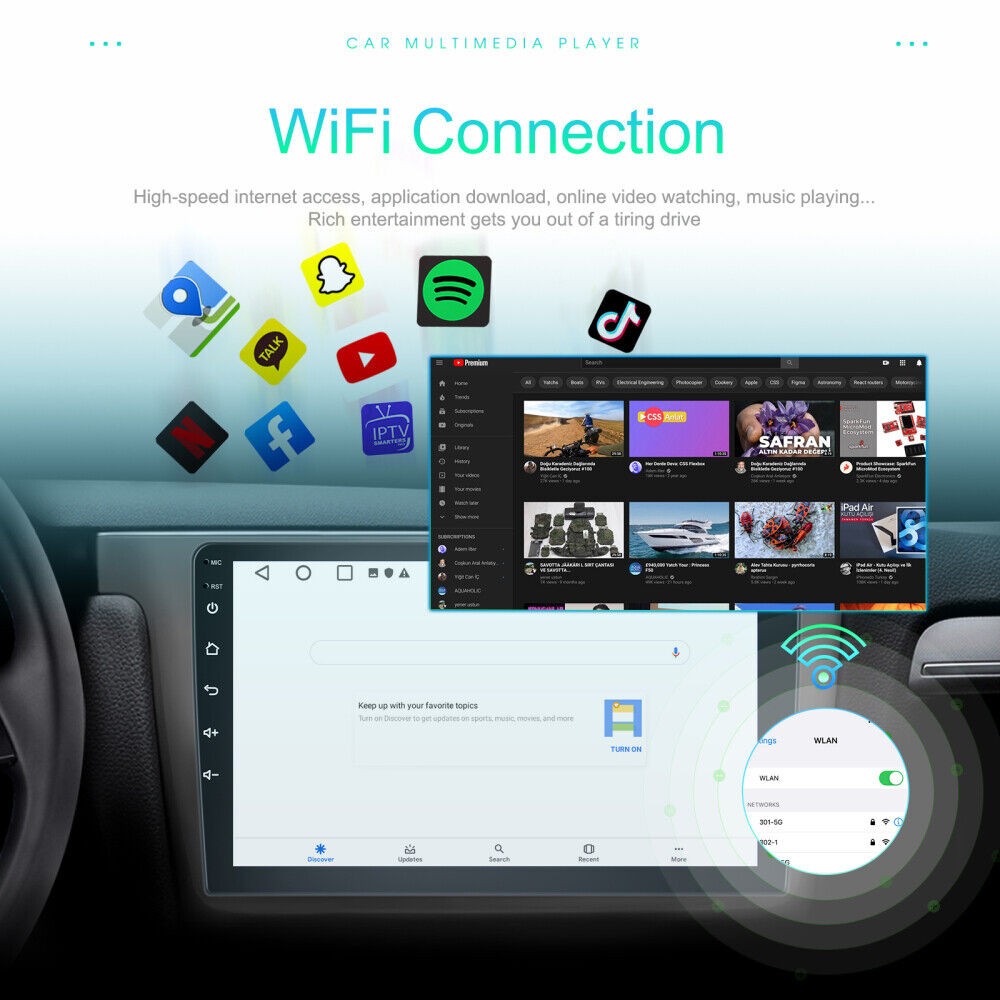 For Subaru Forester Impreza 2007-2013 Car Stereo Radio 2+64GB Wireless CarPlay