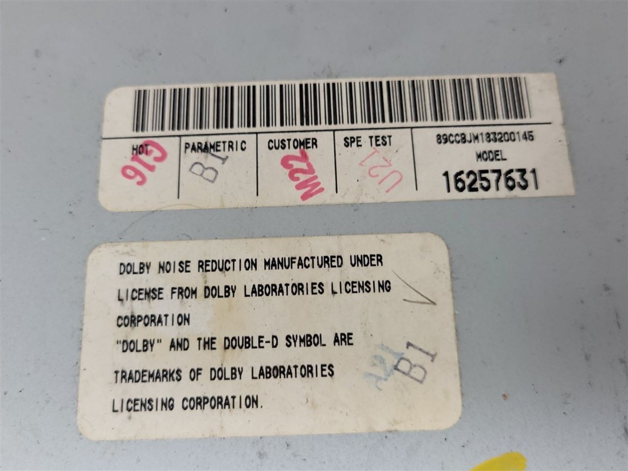 1997-2004 CORVETTE AM FM RADIO OEM 16257631 64K MILES 97-04