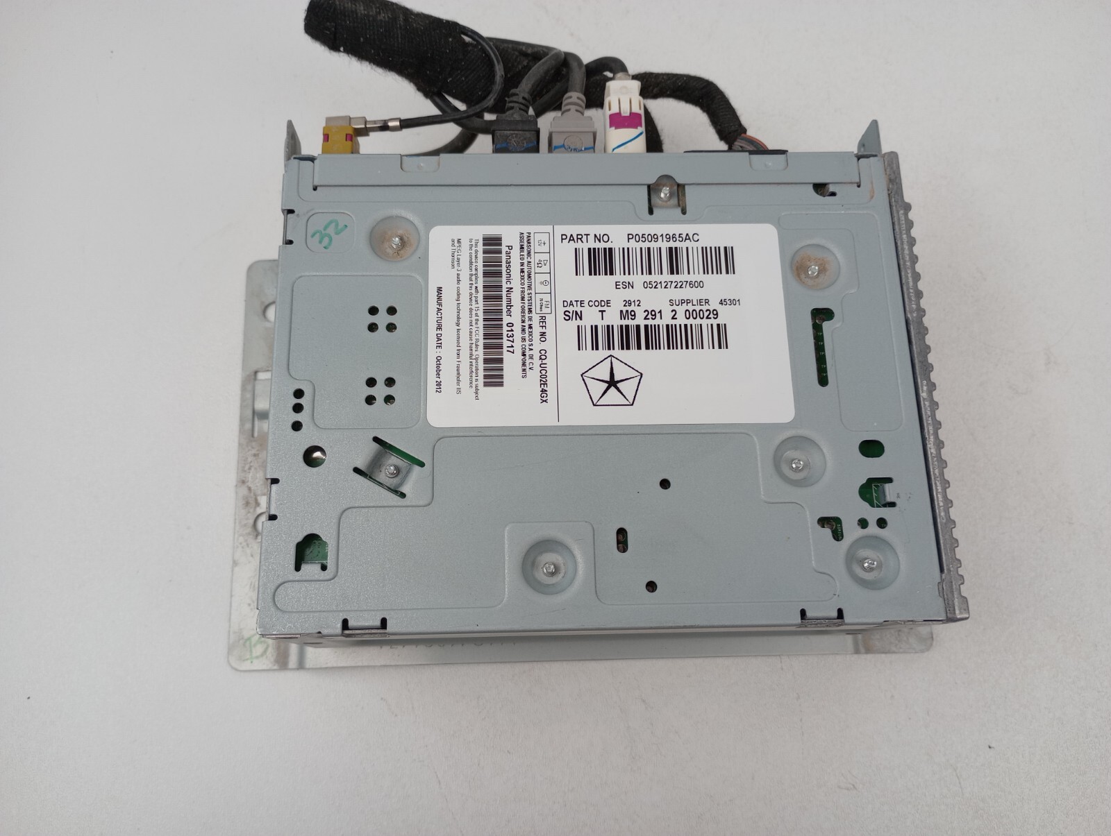 2013-2014 Dodge Dart Navigation Radio Receiver P05091965AC