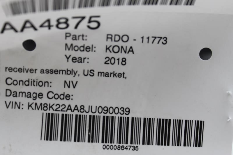 Audio Equipment Radio Receiver Assembly US Market Fits 18-20 KONA 14368