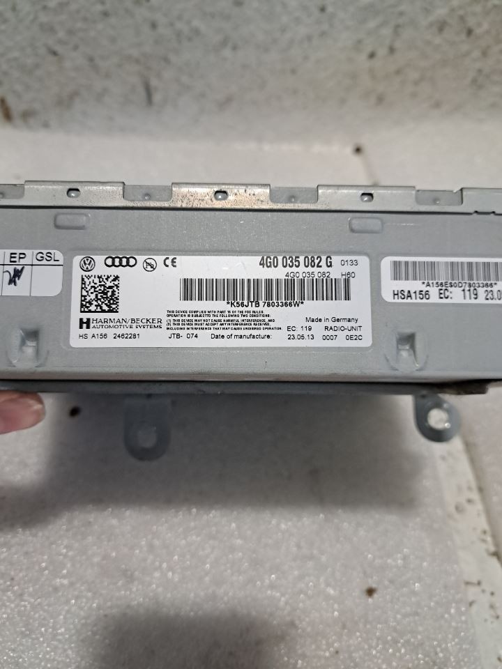 2014 Touareg Stereo Radio Receiver,Trunk Mounted,4g0035082 Sku#4430623