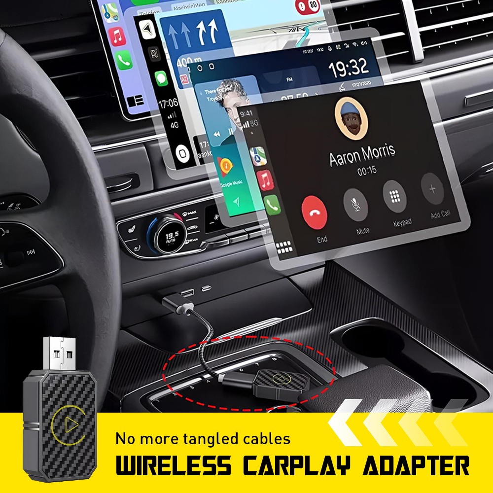 Auto Play Wireless Adapter CarPlay Dongle Fit iPhone IOS-/Android Plug&Play EXXI