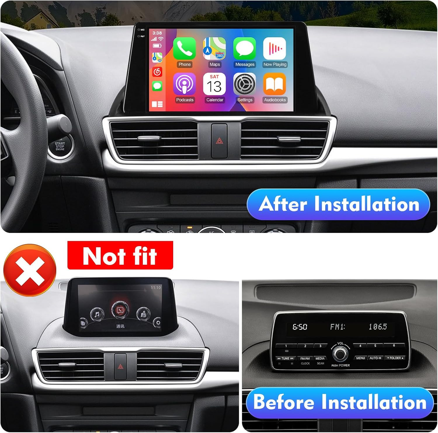 Car Radio Stereo Carplay For Mazda Mazda 3 4+64G 9in Carplay 4+64G