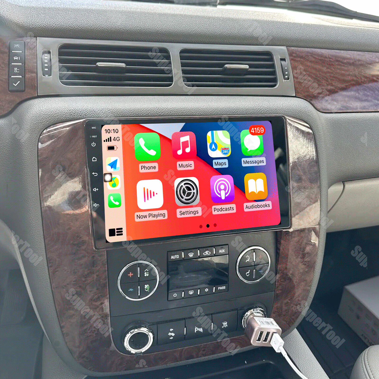 4+64G Android 14 Stereo Carplay GPS SAT Navi Head Unit For Chevy Tahoe 2007-2014