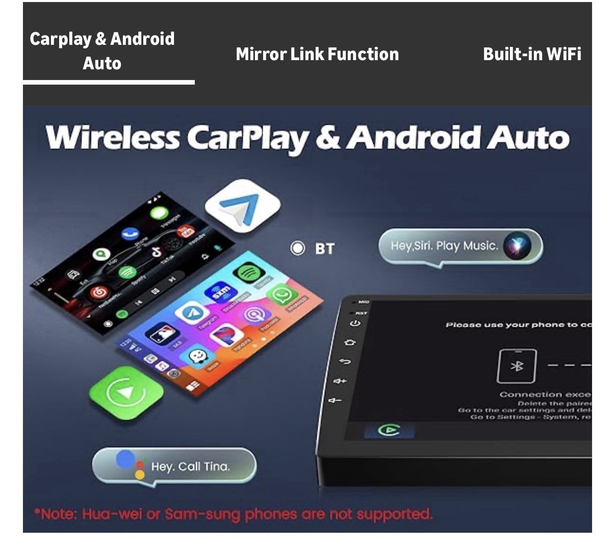 MISSING MT BRACKET 4+64G 9” Android 15 Carplay Stereo for Odyssey EX-L 2010-2017