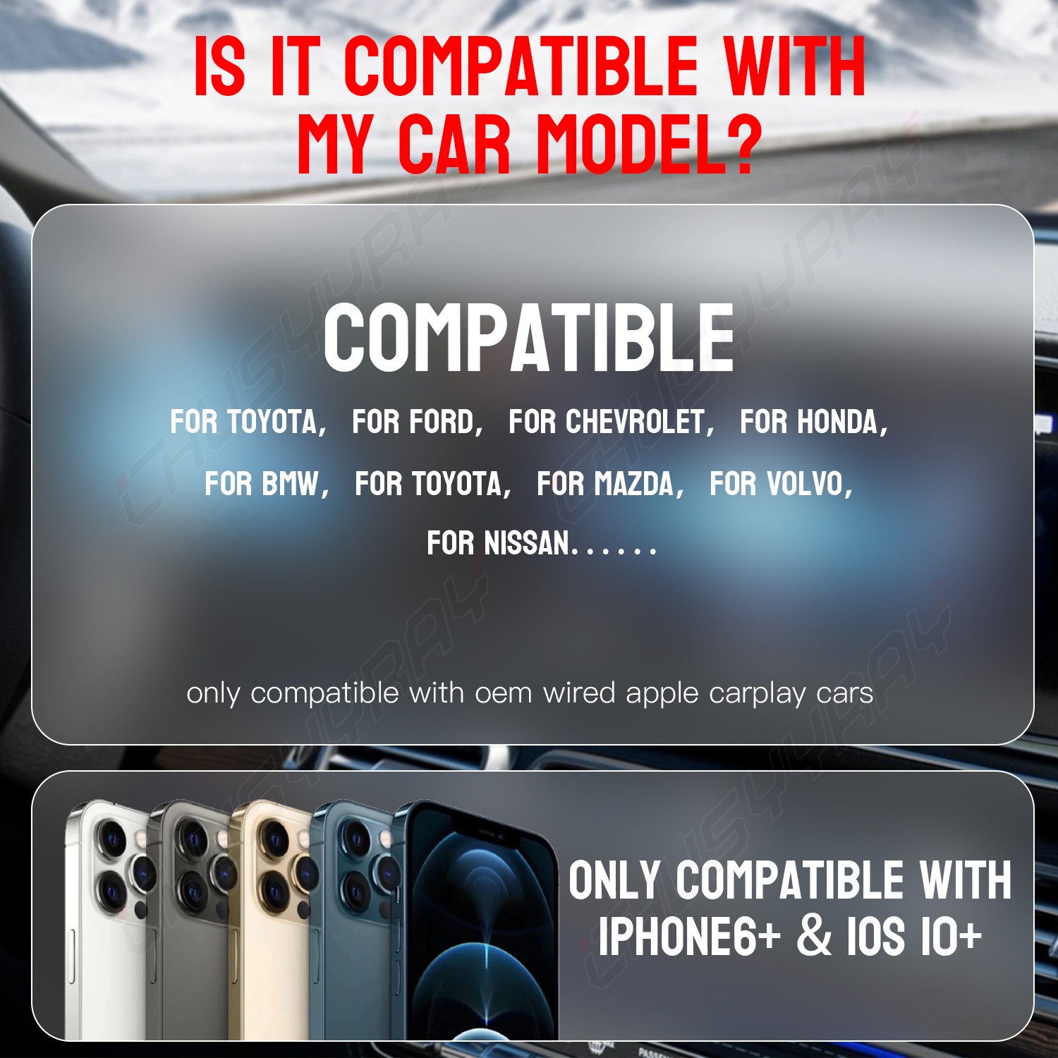 For Acura NSX 2017-2023 Wireless CarPlay Adapter Dongle USB For Apple iOS