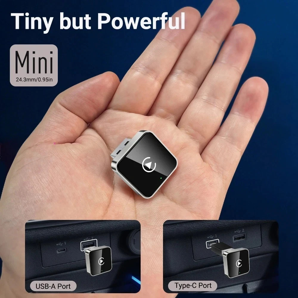 Wireless Carplay Android Auto Adapter USB Car Dongle Connect Box 2 in 1 Mini Box