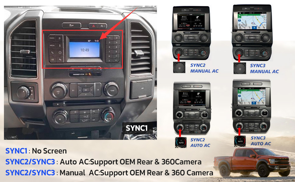 Android 13 Tesla Double Screen Car GPS Navi Radio For Ford F-150 F-250 2015-2020