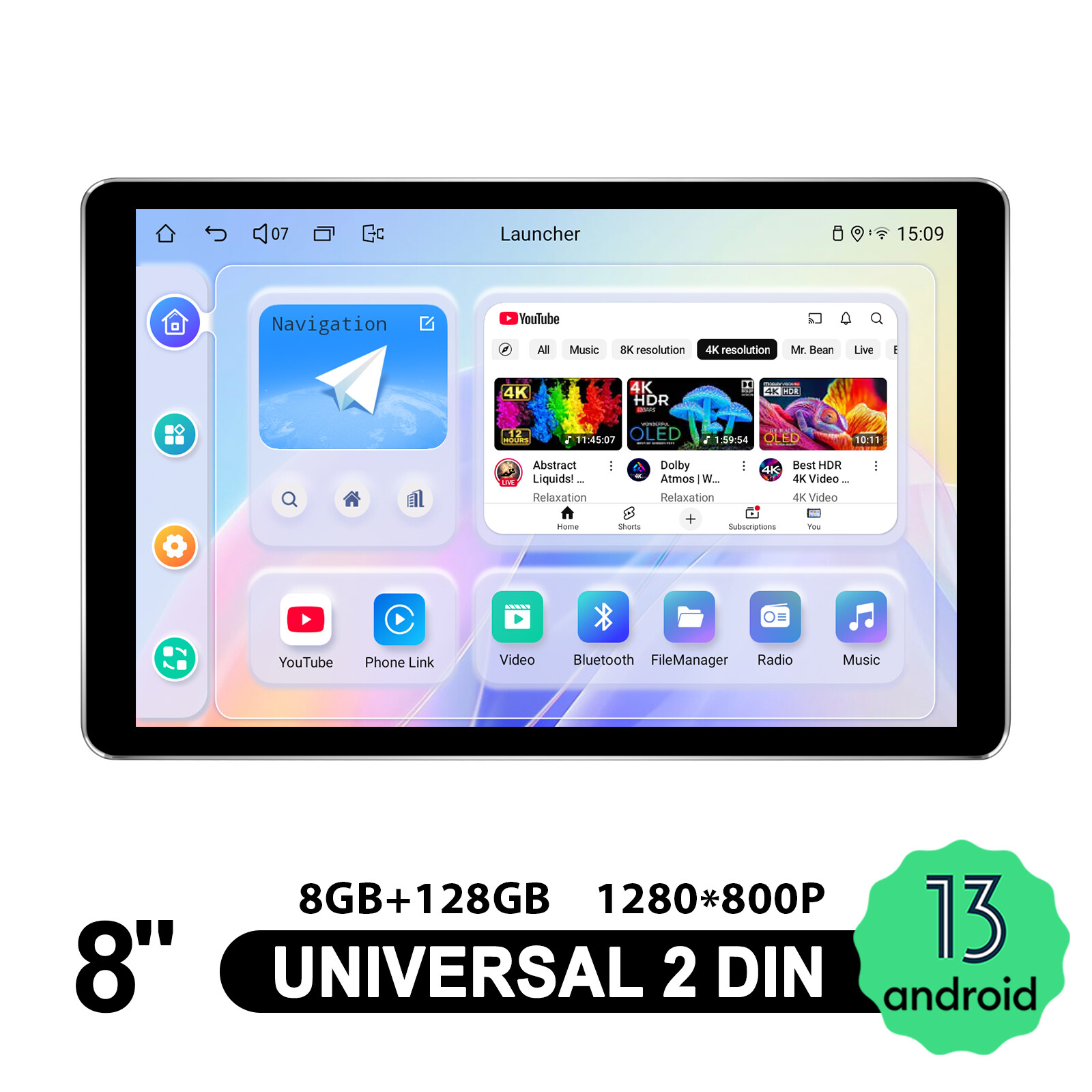 Joying 8″ Android 12 Double Din Car Stereo GPS Navi With Octa Core Kryo 260 CPU