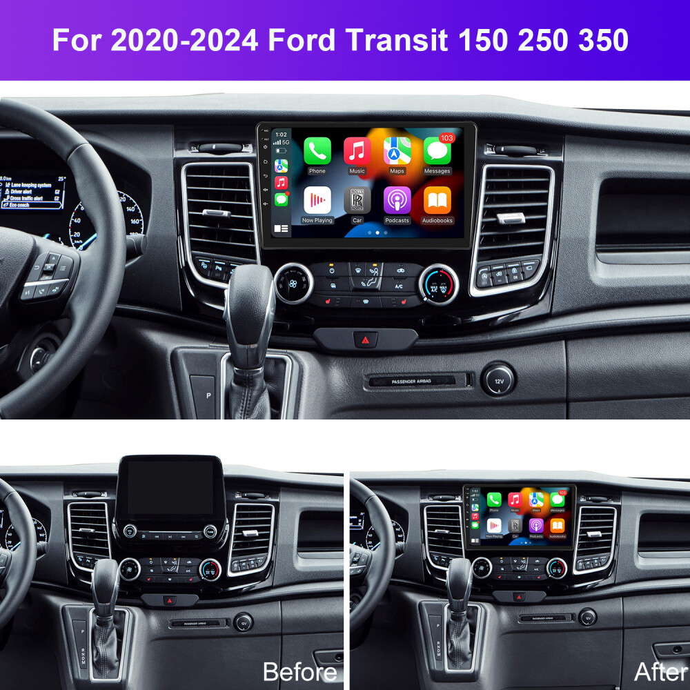 For 2020-2024 Ford Transit 10.1″ Apple Carplay Android 13 Radio Stereo GPS Navi