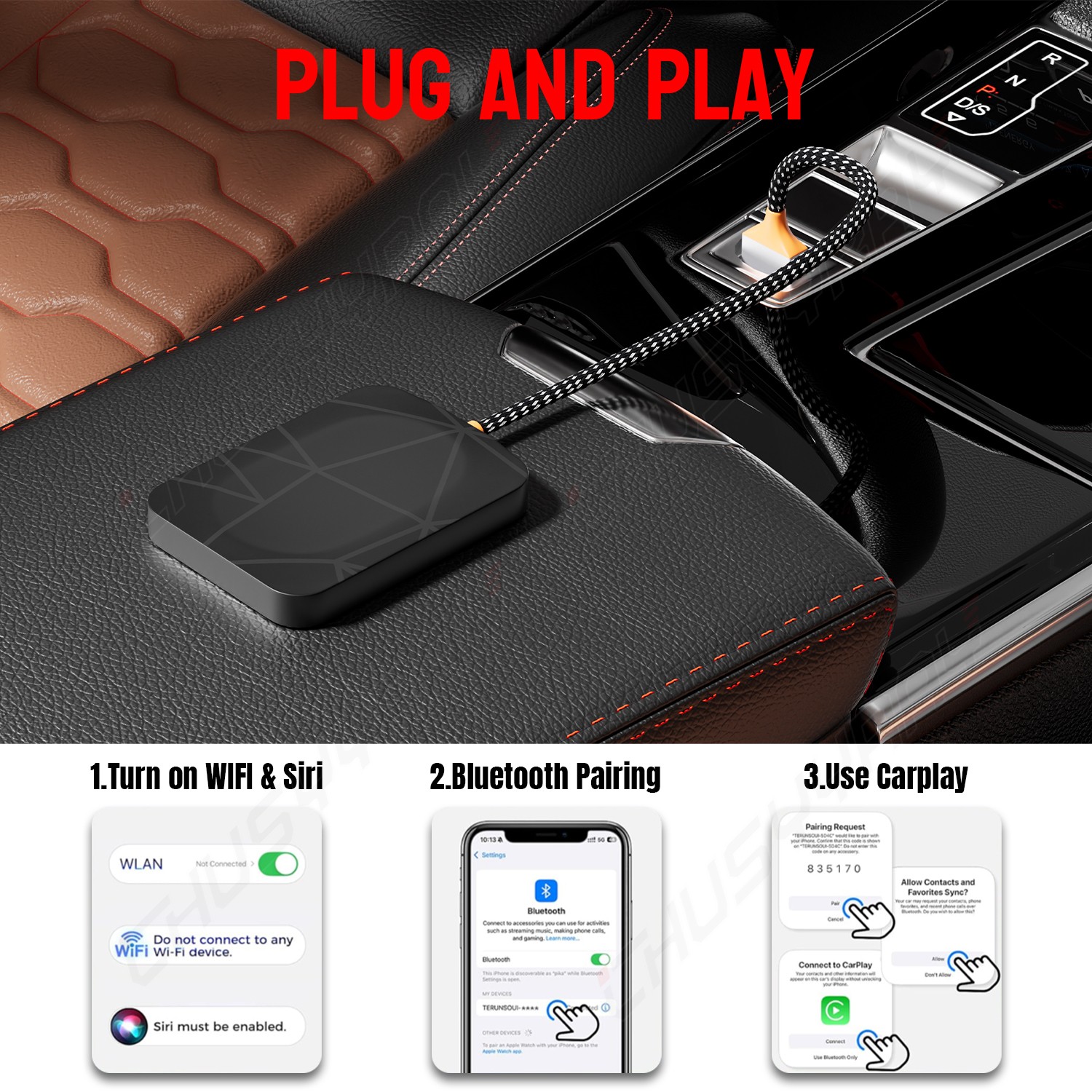 For Acura TLX 2018-2025 Wireless CarPlay Adapter Dongle USB For Apple iOS
